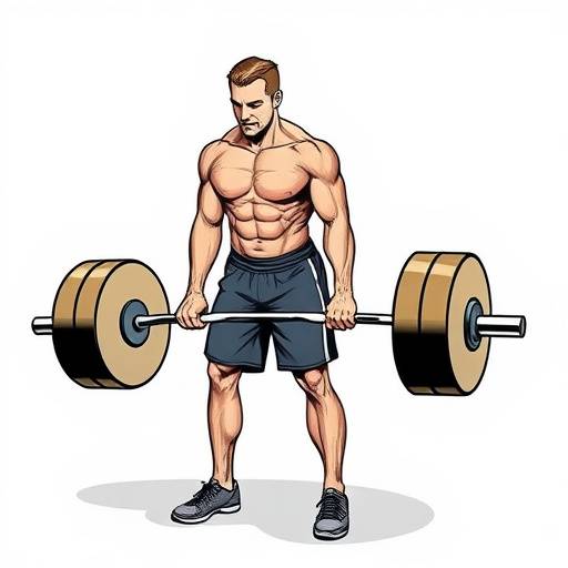 Illustration showing the correct form for a deadlift